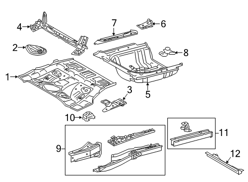2017 Toyota Camry Rear Floor & Rails Diagram 2 - Thumbnail