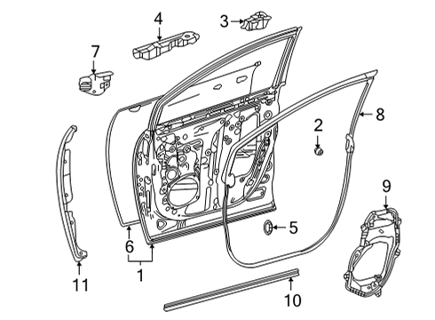2024 Toyota Sienna Door & Components Diagram