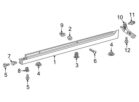 2018 Toyota Camry Exterior Trim - Pillars Diagram 2 - Thumbnail
