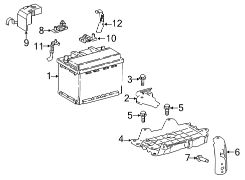 2018 Toyota Camry Battery Tray Diagram for 74401-06010