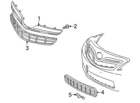 2011 Toyota Camry Grille & Components Diagram 3 - Thumbnail