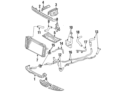 1992 Toyota MR2 Radiator Support Diagram