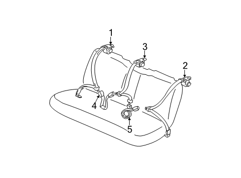 2003 Toyota Solara Rear Seat Belts Diagram