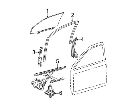 2012 Toyota Avalon Glass - Front Door Diagram