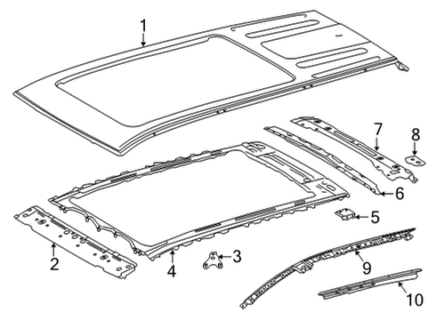 2025 Toyota Highlander Roof & Components Diagram 2 - Thumbnail