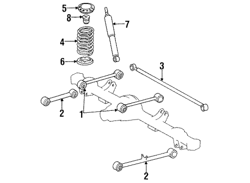 1989 Toyota Van Rear Suspension Components Diagram 2 - Thumbnail