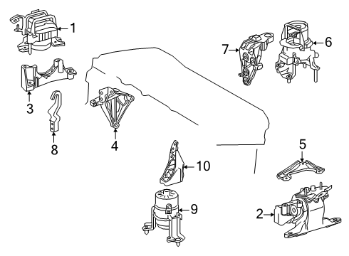 2025 Toyota Camry Engine & Trans Mounting Diagram