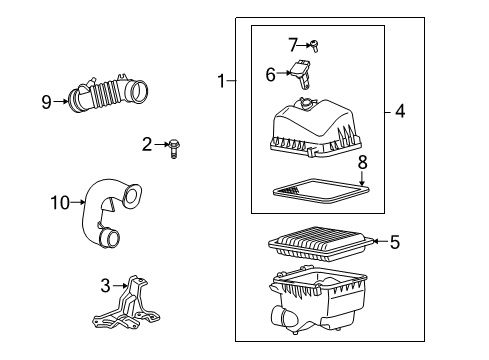 2010 Scion xD Air Intake Diagram