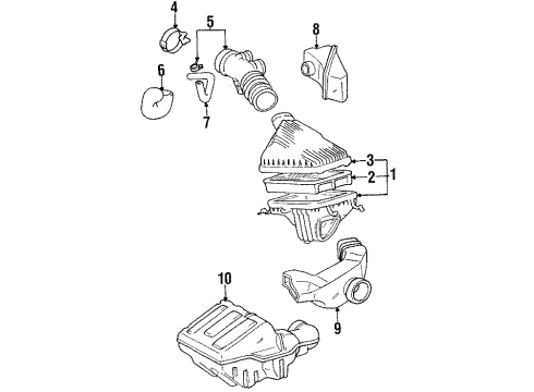 1992 Toyota Celica Upper Cover Diagram for 17705-16350