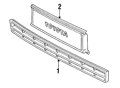 1987 Toyota Van Grille & Components Diagram