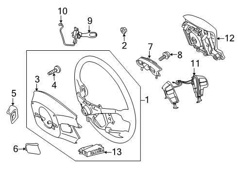 2014 Toyota Land Cruiser Steering Wheel & Trim Diagram