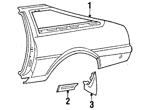 1987 Toyota Corolla Quarter Panel & Components Diagram 4 - Thumbnail