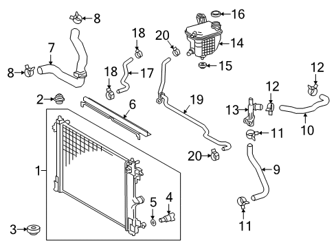2020 Toyota C-HR Rear Hose Diagram for 16571-0T290
