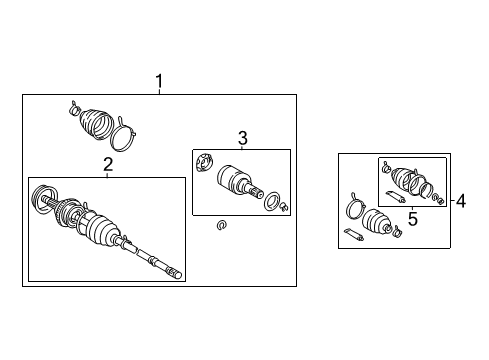 2005 Toyota Matrix Drive Axles - Rear Diagram