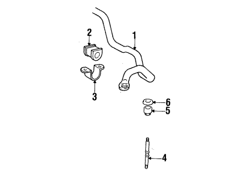 1998 Toyota Tercel Stabilizer Bar & Components Diagram 2 - Thumbnail