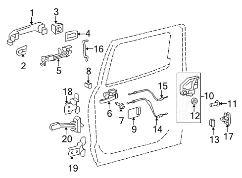2017 Toyota Tundra Rear Door - Body Diagram 7 - Thumbnail