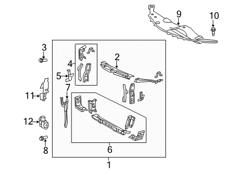 2012 Toyota Camry Radiator Support - Body Diagram 2 - Thumbnail