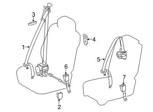 2017 Toyota Tundra Seat Belt - Body Diagram 3 - Thumbnail