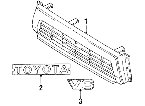 1990 Toyota 4Runner Grille & Components Diagram