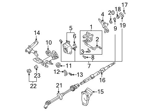 1999 Toyota Sienna Housing Support Diagram for 45859-07010
