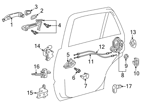2010 Toyota 4Runner Handle, Outside, Gray Diagram for 69211-60090-B1