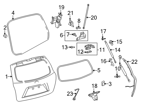 2010 Toyota Highlander Lift Gate Diagram 6 - Thumbnail