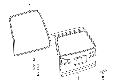 2000 Toyota Sienna Gate & Hardware Diagram