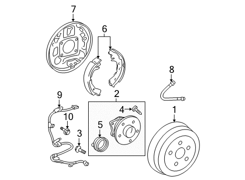 2007 Toyota Prius Brake Components Diagram 2 - Thumbnail
