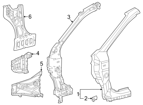 2025 Toyota Grand Highlander Hinge Pillar Diagram