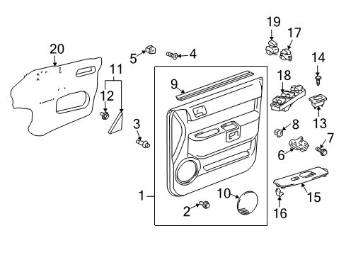 2006 Scion xB Interior Trim - Front Door Diagram