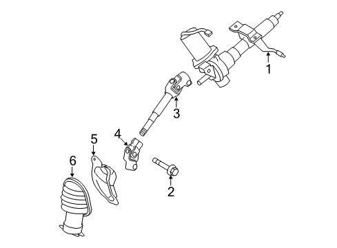 2013 Scion xD Steering Column Assembly Diagram