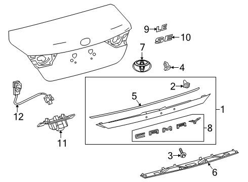 2018 Toyota Camry Exterior Trim - Trunk Diagram 2 - Thumbnail