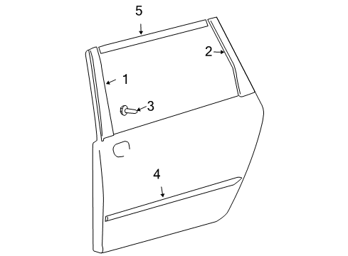 2004 Toyota Sienna Exterior Trim - Side Door Diagram
