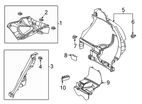 2024 Toyota Venza Interior Trim - Quarter Panels Diagram