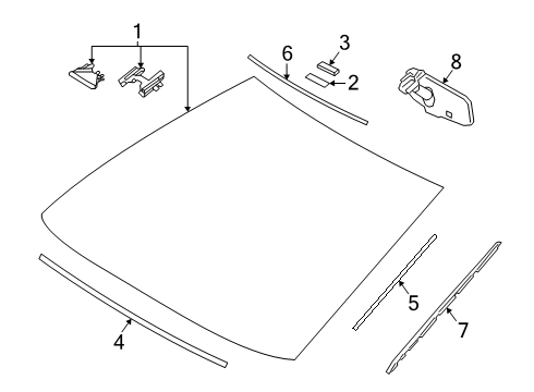 2025 Toyota Crown Signia Glass - Windshield Diagram