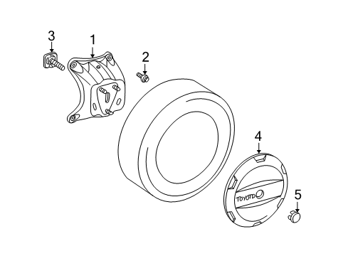 2003 Toyota RAV4 Carrier & Components - Spare Tire Diagram 2 - Thumbnail