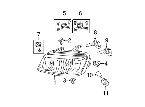 2004 Toyota Highlander Headlamps Diagram