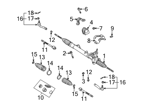 2004 Toyota Echo Steering Gear & Linkage Diagram 2 - Thumbnail