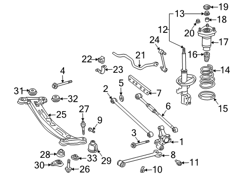 2001 Toyota Solara Rear Suspension Components Diagram 2 - Thumbnail