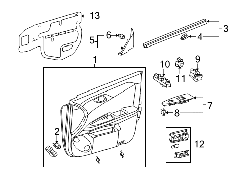 2008 Toyota Avalon Interior Trim - Front Door Diagram