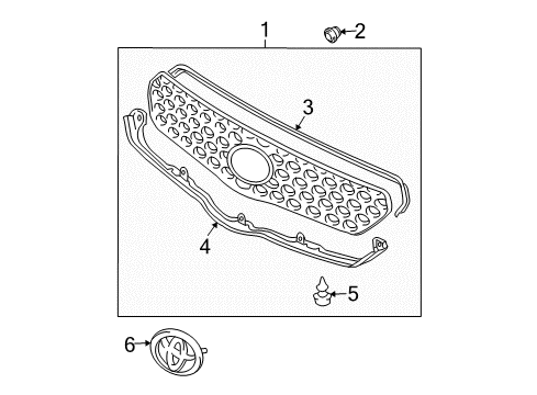 2006 Toyota Corolla Grille & Components Diagram
