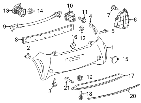 2012 Scion iQ Bumper & Components - Rear Diagram