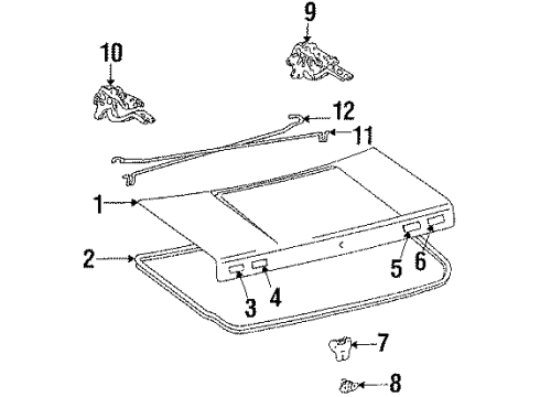 1984 Toyota Camry Trunk Lid & Components Diagram