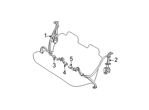 2002 Toyota Sienna Seat Belt - Body Diagram 4 - Thumbnail