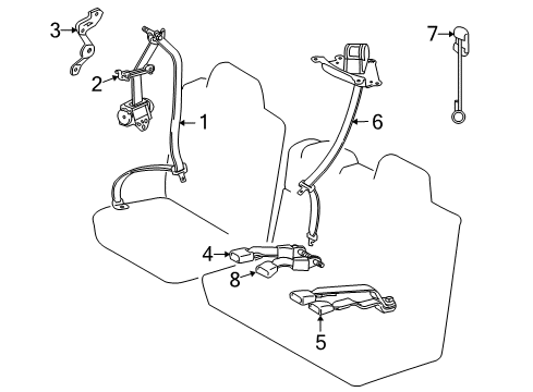 2018 Toyota Sequoia Third Row Seat Belts Diagram