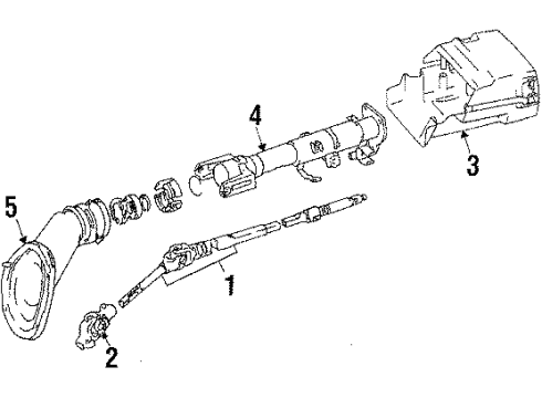 1985 Toyota Camry Steering Column & Wheel Diagram