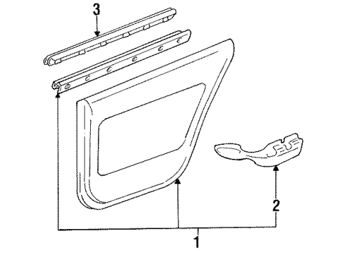 1993 Toyota Camry Interior Trim - Rear Door Diagram 2 - Thumbnail