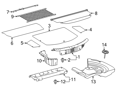 2015 Toyota RAV4 Interior Trim - Rear Body Diagram