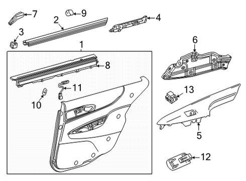 2025 Toyota Mirai Interior Trim - Rear Door Diagram