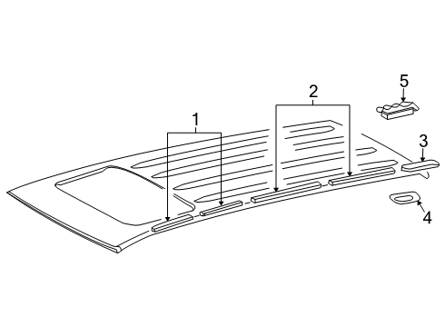 2014 Toyota Land Cruiser Exterior Trim - Roof Diagram